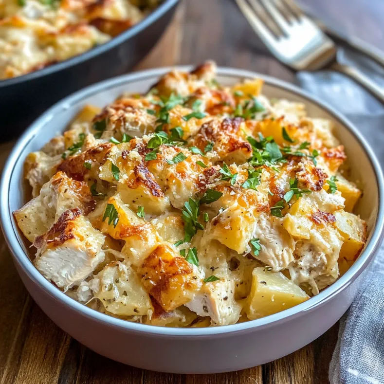 LOADED POTATO RANCH CHICKEN CASSEROLE