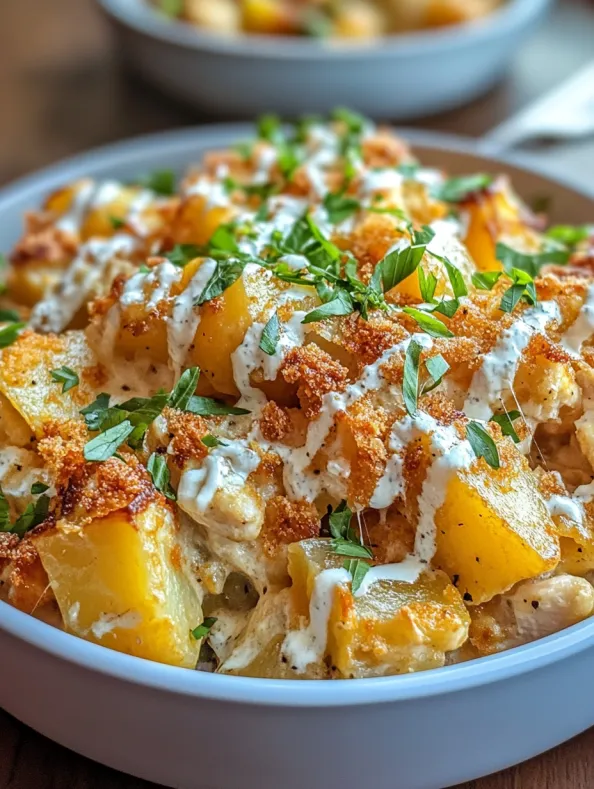 LOADED POTATO RANCH CHICKEN CASSEROLE