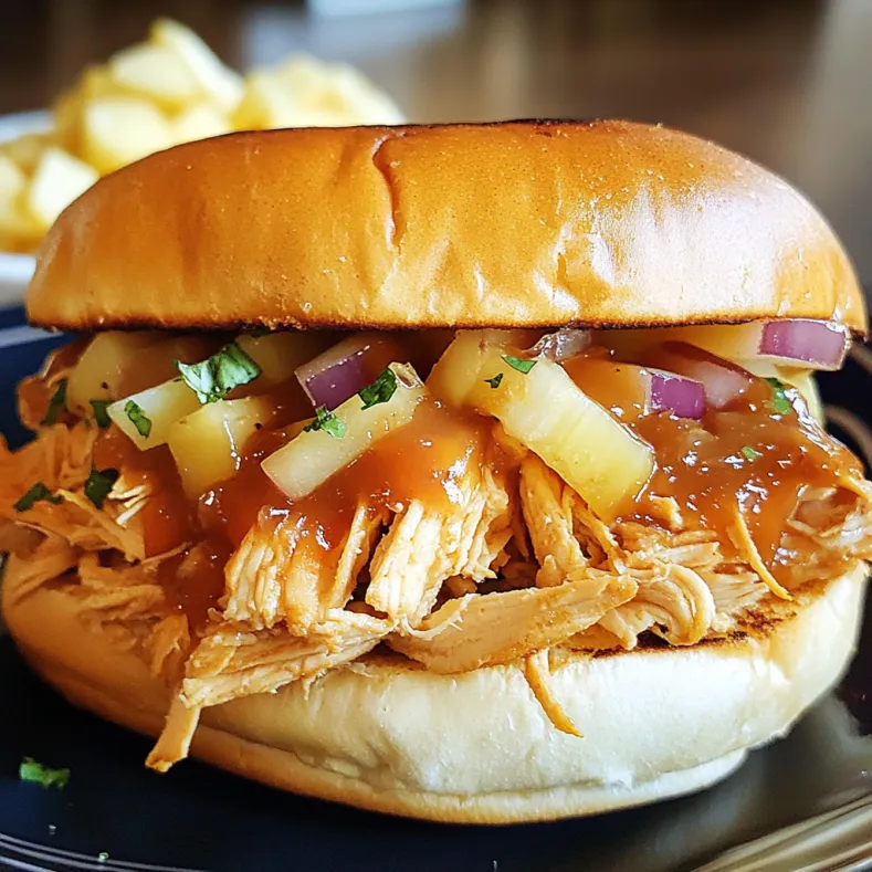 Crock Pot Pineapple Chicken Sandwiches