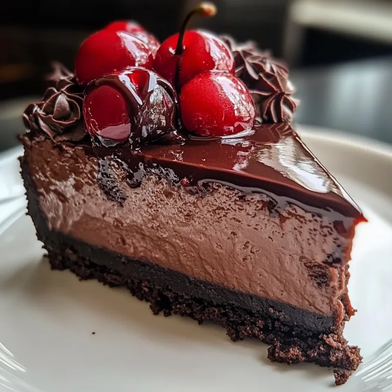 Dark Chocolate Cherry Cheesecake