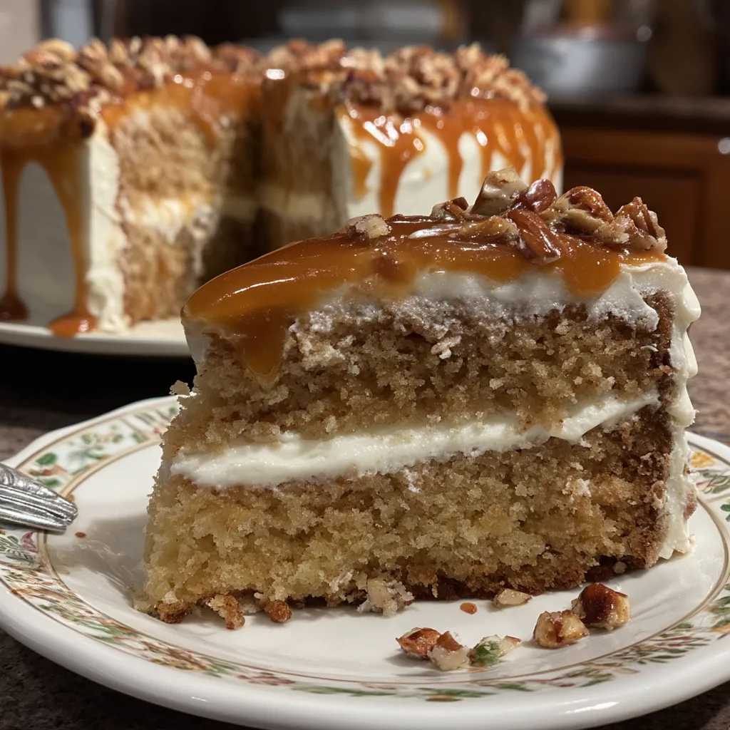 Southern Pecan Caramel Cake