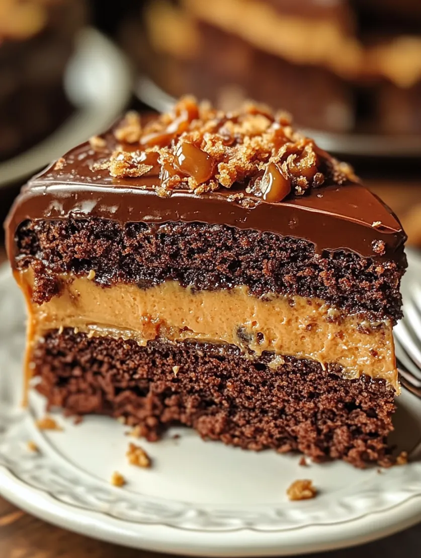 Chocolate Caramel Toffee Crunch Cake