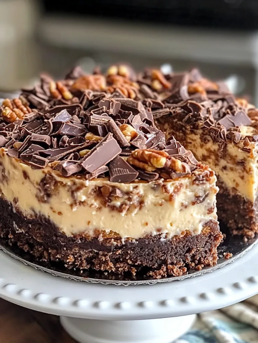 Indulge in a slice of decadence with this German Chocolate Cheesecake!
