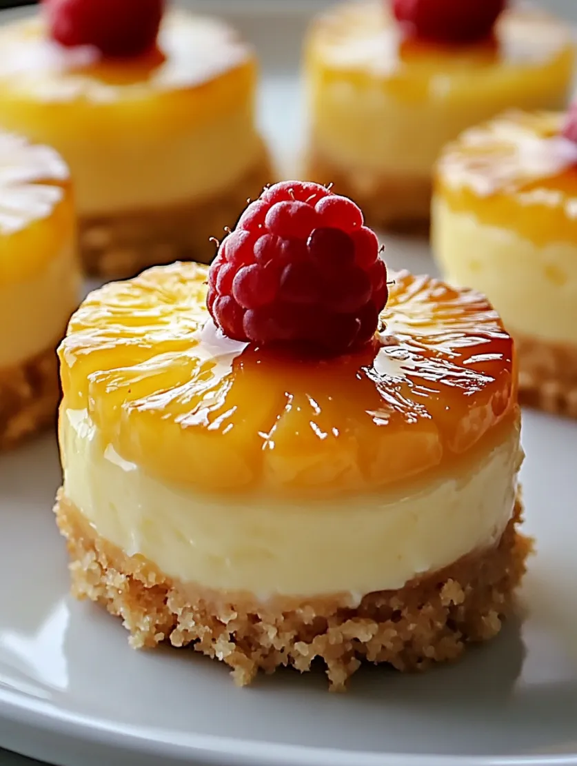 Mini Pineapple Upside-Down Cheesecakes
