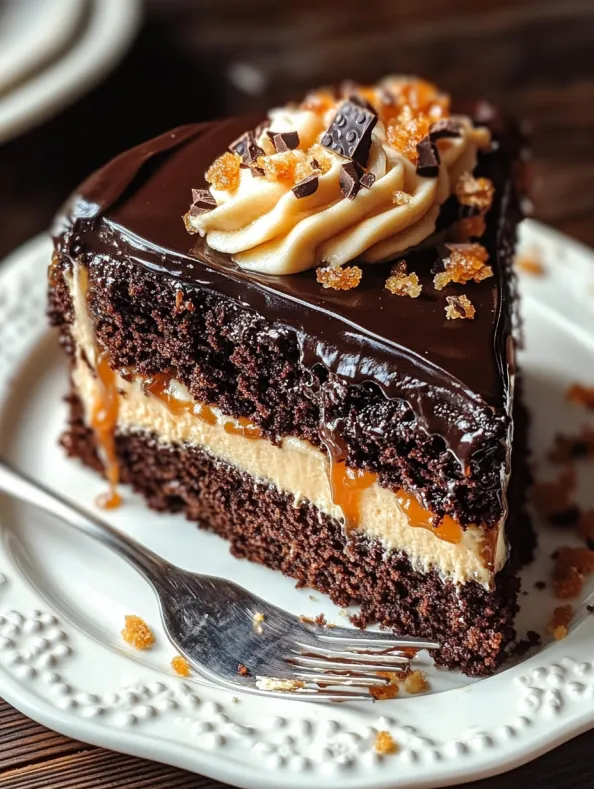 Chocolate Caramel Toffee Crunch Cake