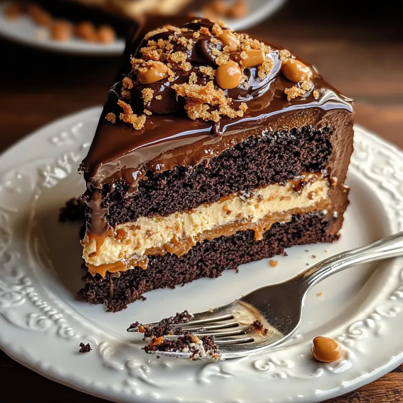 Chocolate Caramel Toffee Crunch Cake