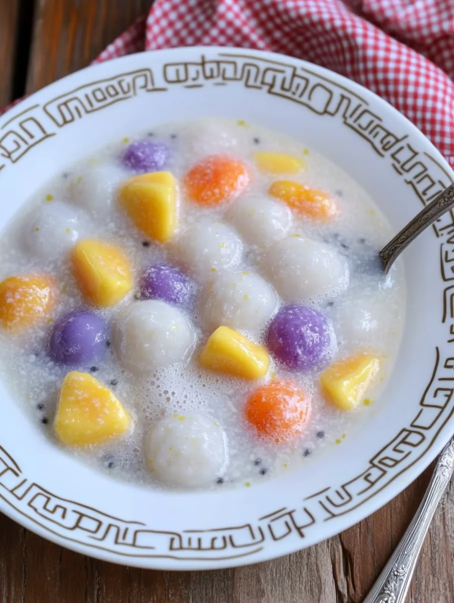 Ginataang Bilo bilo (sticky rice balls in coco milk)