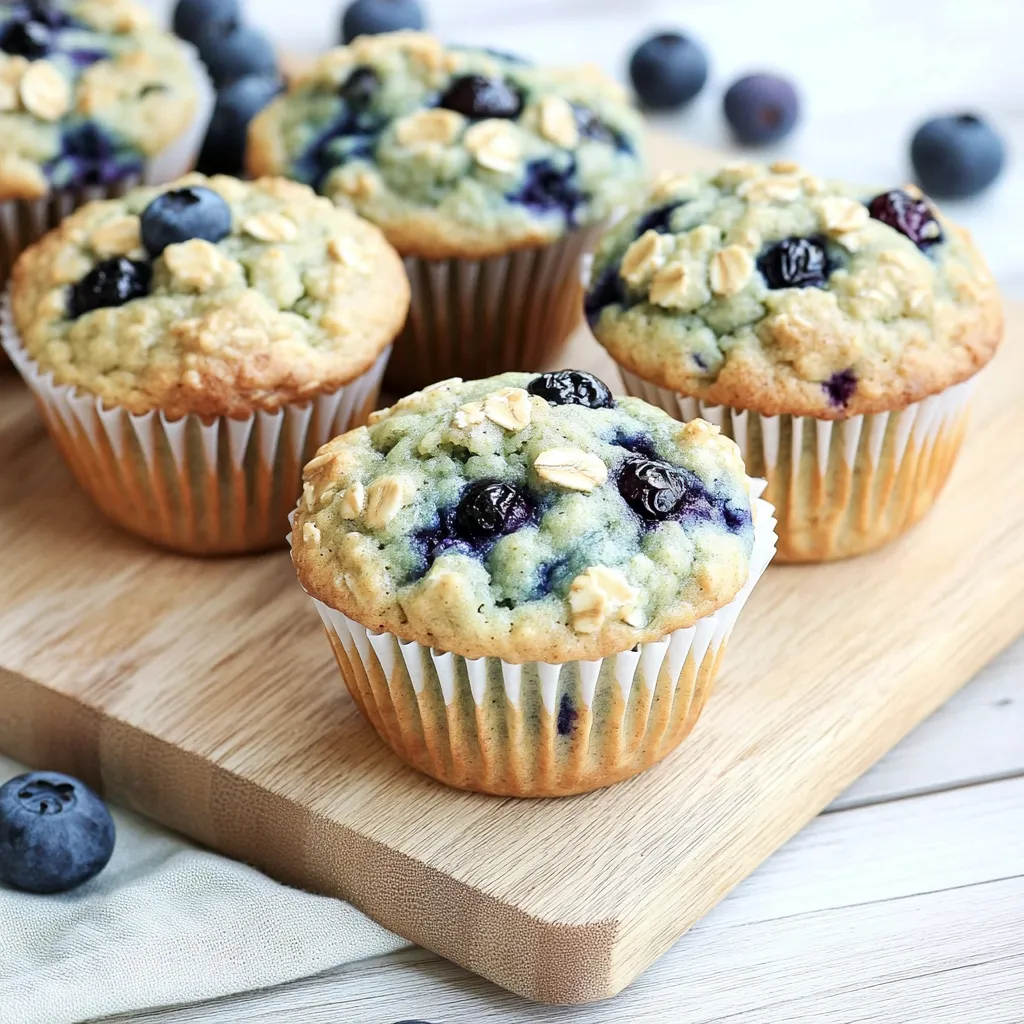 Banana Blueberry Oat Muffins