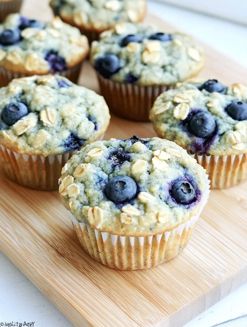 Banana Blueberry Oat Muffins