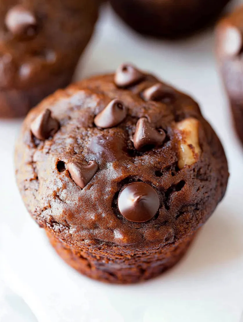 Greek Yogurt Chocolate Banana Muffins
