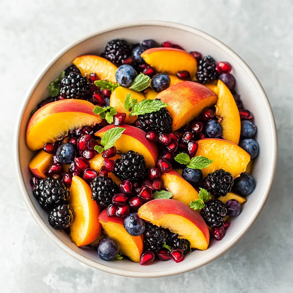 Honey Lime Basil Peach Fruit Salad