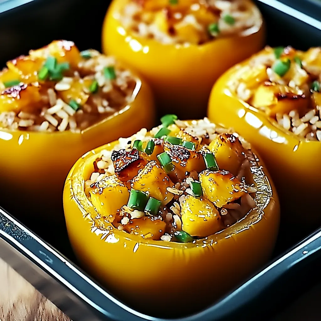 Teriyaki Pineapple Chicken & Rice Stuffed Peppers