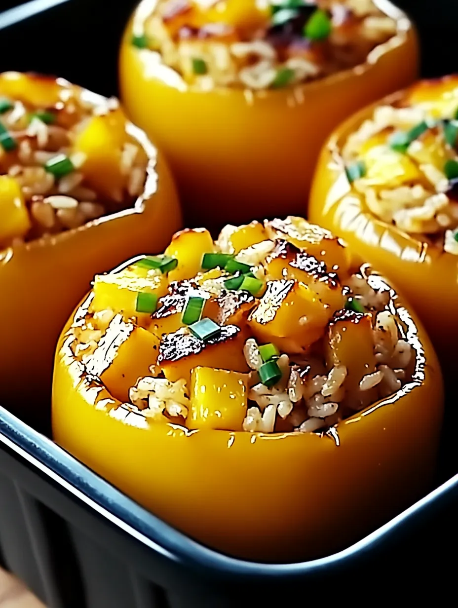 Teriyaki Pineapple Chicken & Rice Stuffed Peppers