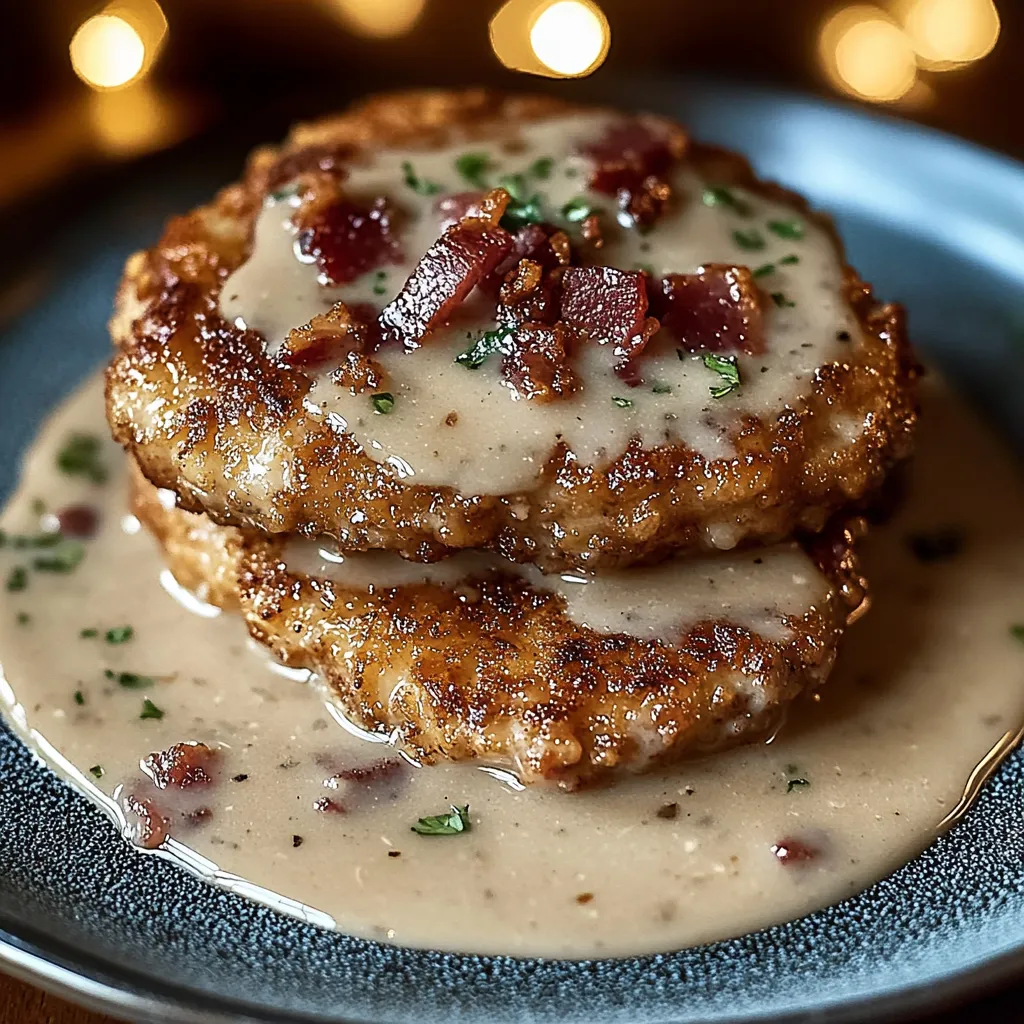 Country Fried Pork Chops with Bacon Gravy