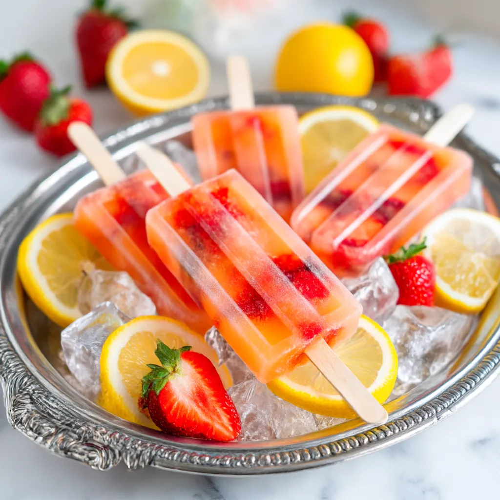 Strawberry Lemonade Popsicles