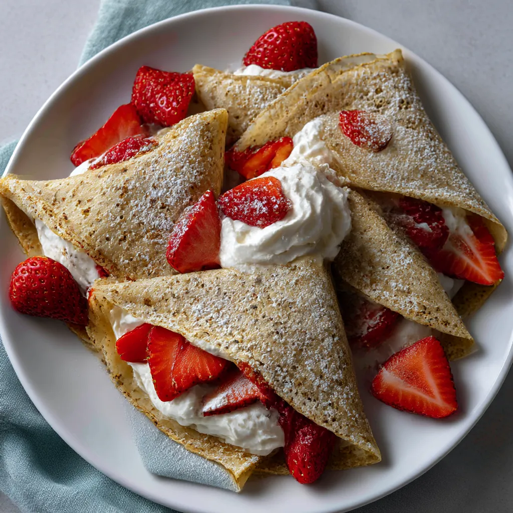 Strawberry Protein Crepes