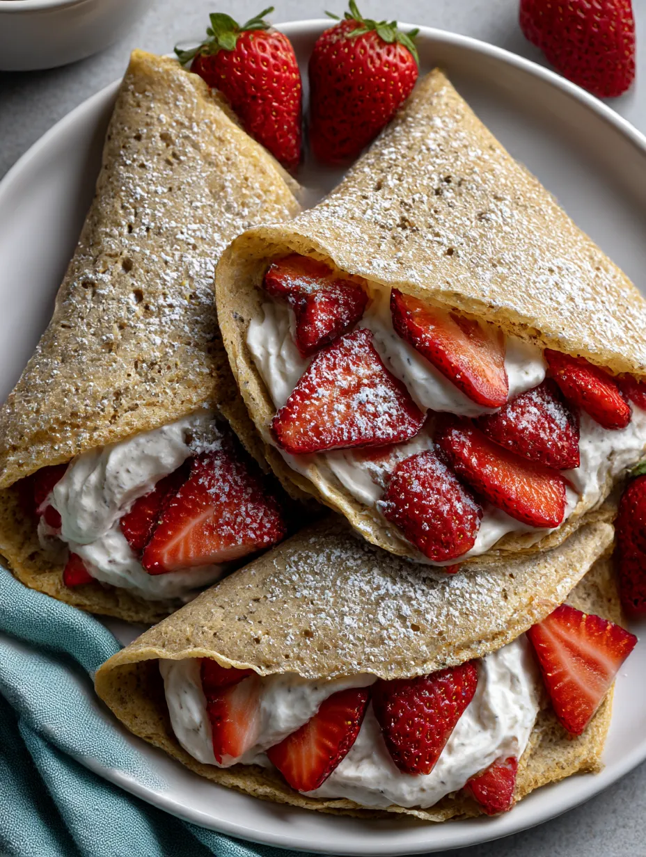 Strawberry Protein Crepes