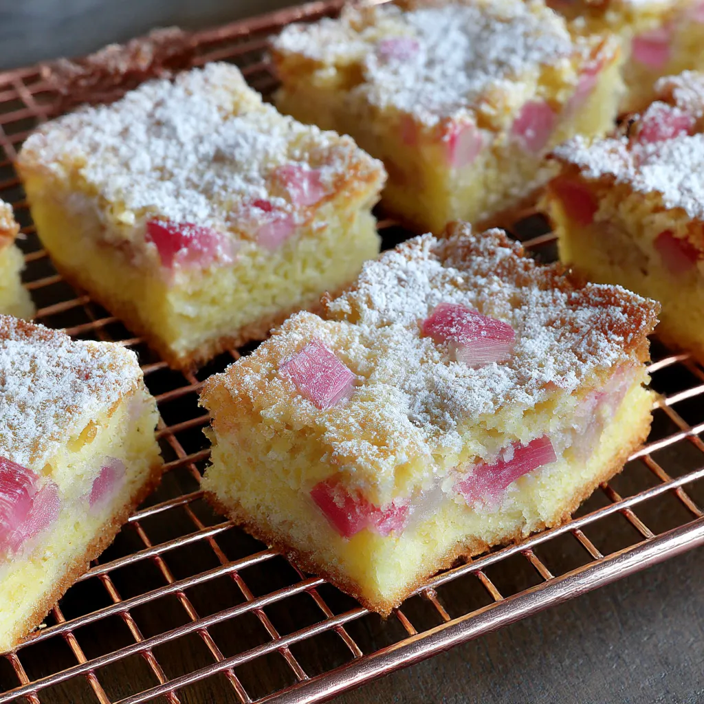 3 Ingredient Rhubarb Squares