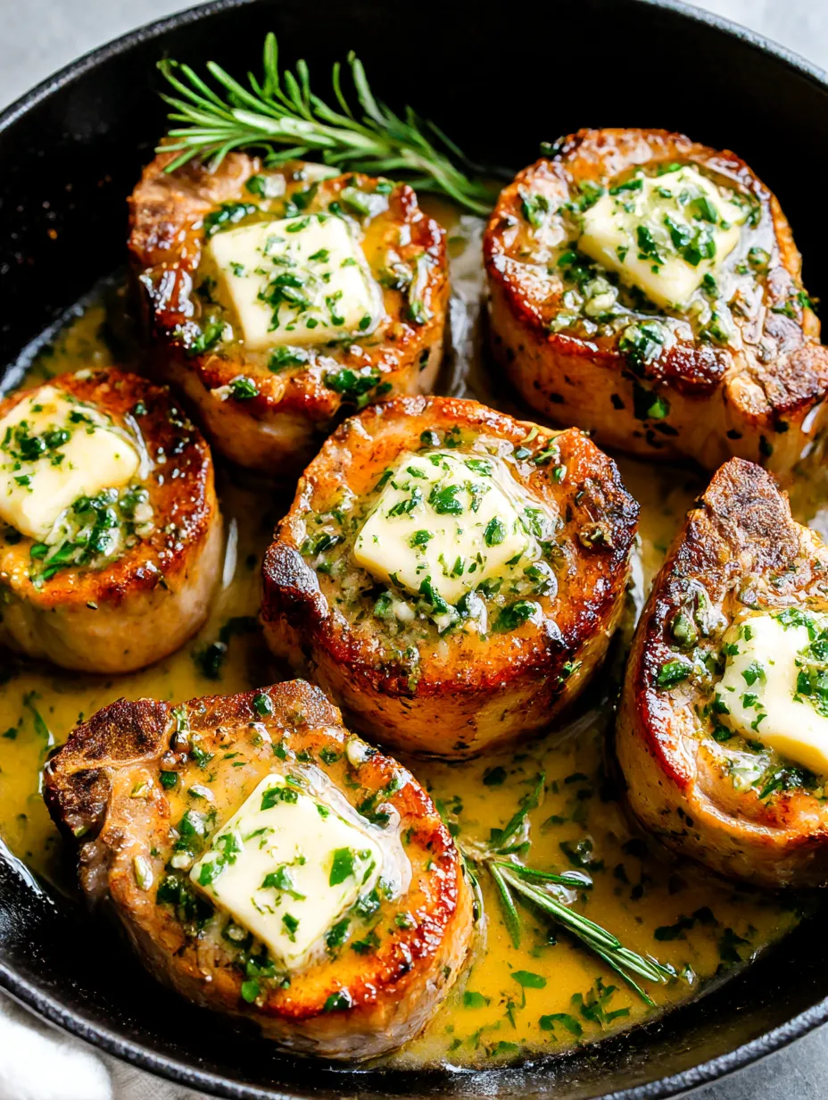 Garlic Butter Pan Seared Pork Chops