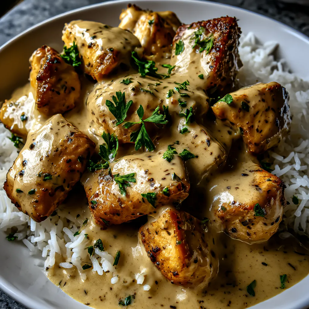 Creamy Smothered Chicken and Rice