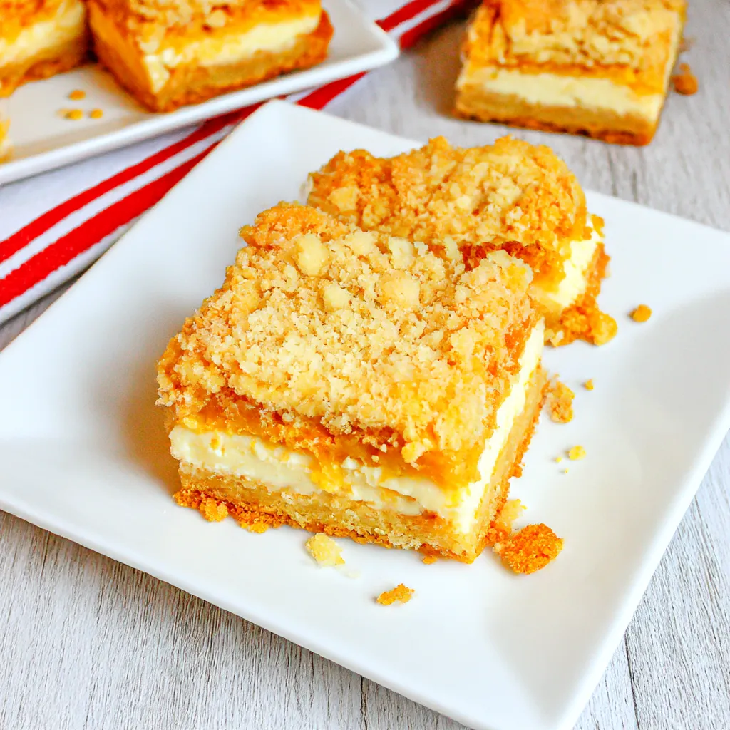 A slice of banana blondie on a white plate.
