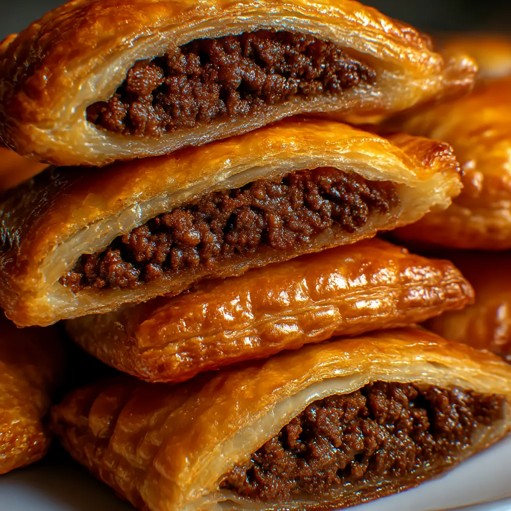 A stack of mouthwatering Jamaican beef patties.
