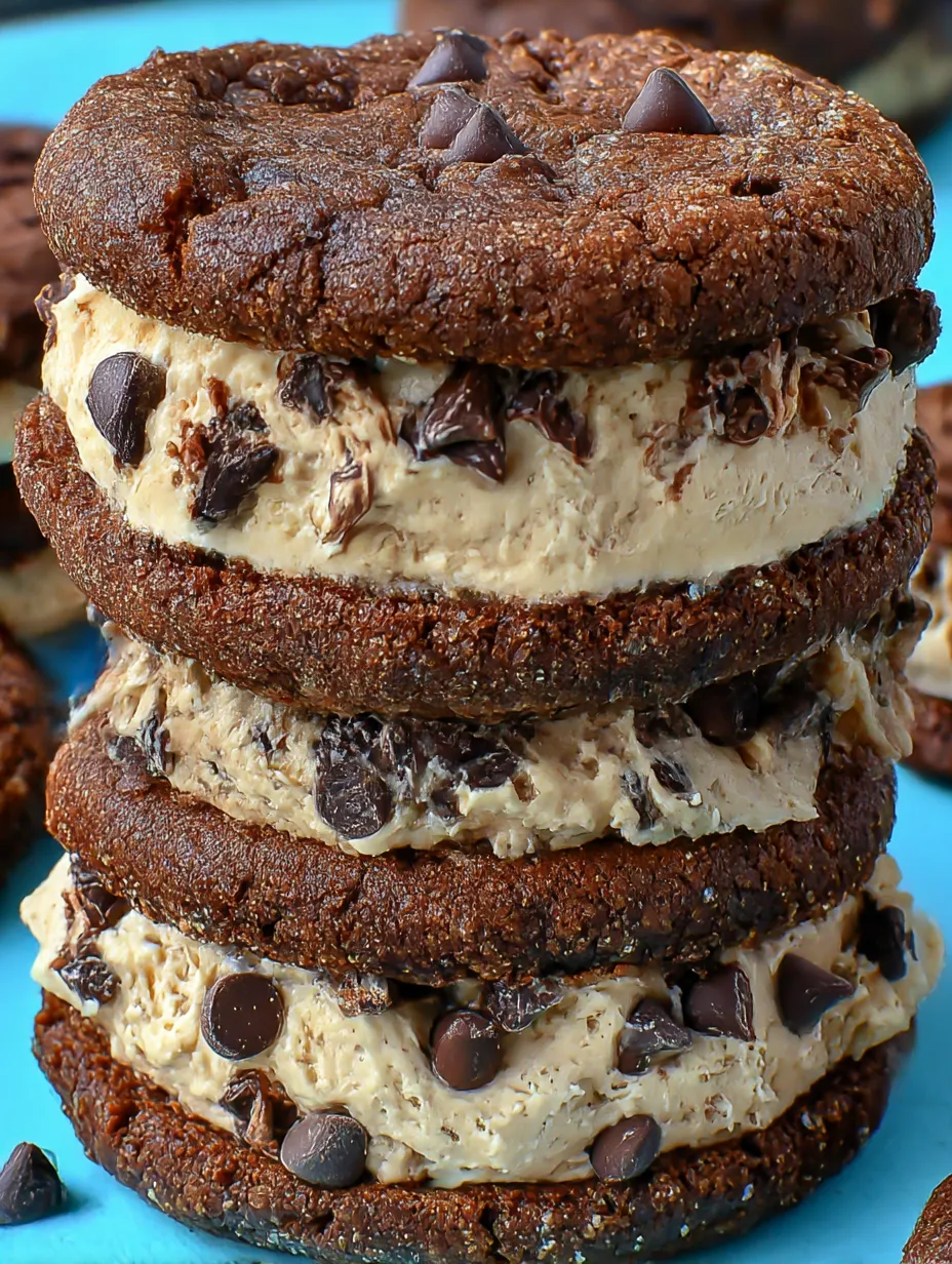A stack of brownies with chocolate chips.