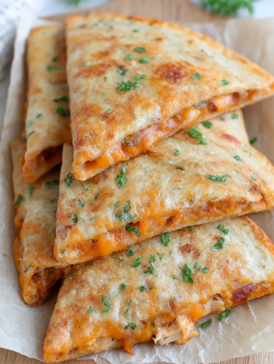 A stack of keto chicken quesadillas.