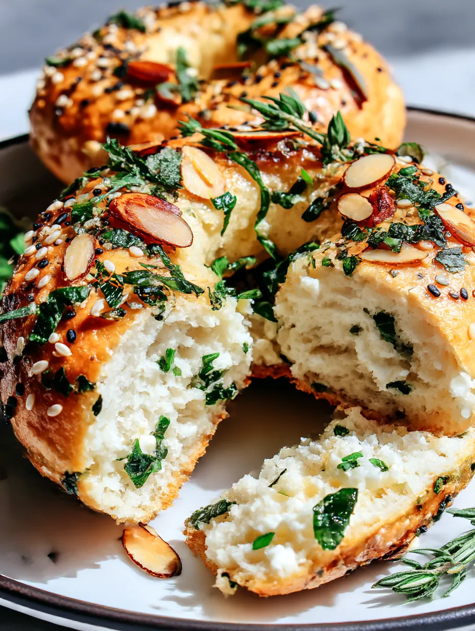 A bagel with almond flour and sesame seeds.