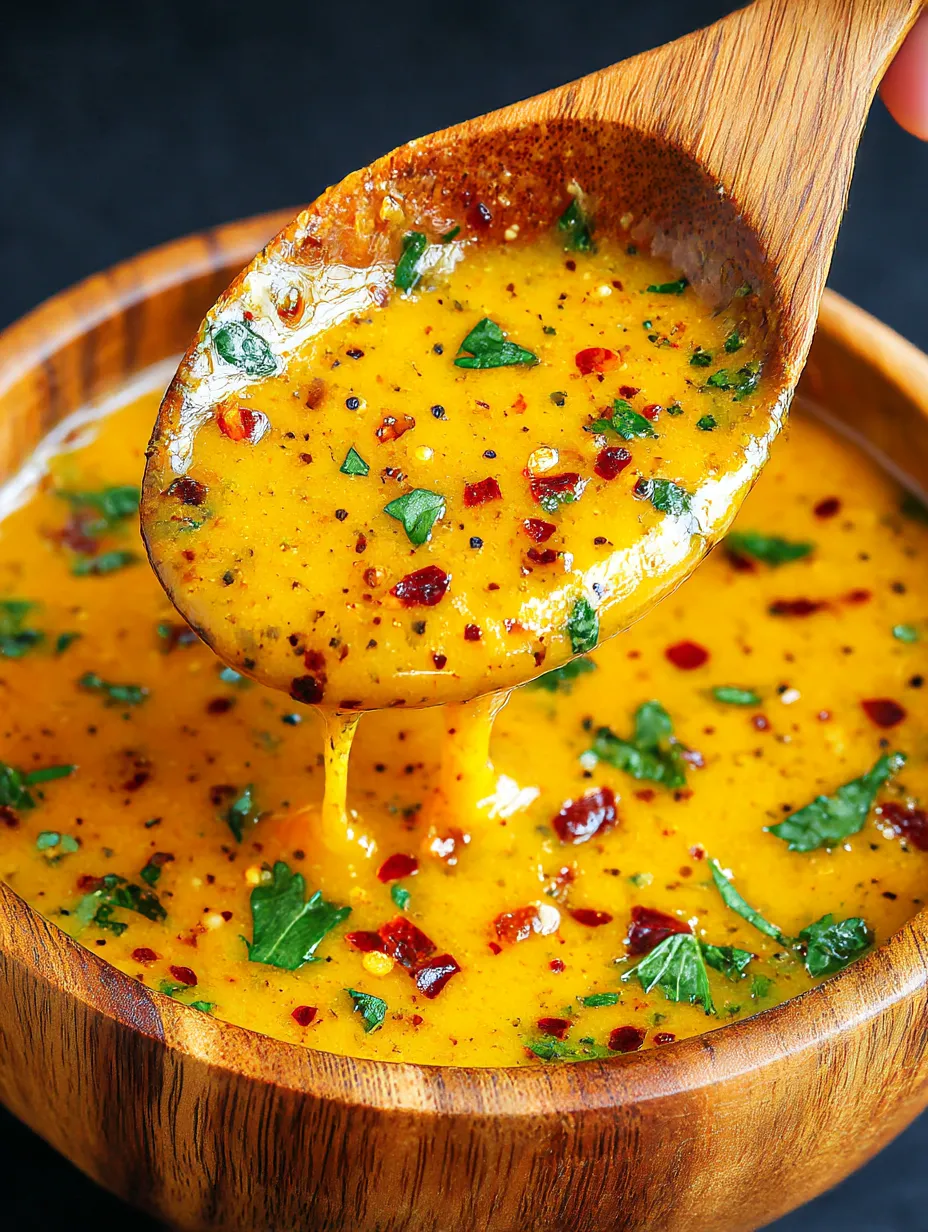 A spoonful of Cajun garlic butter sauce.