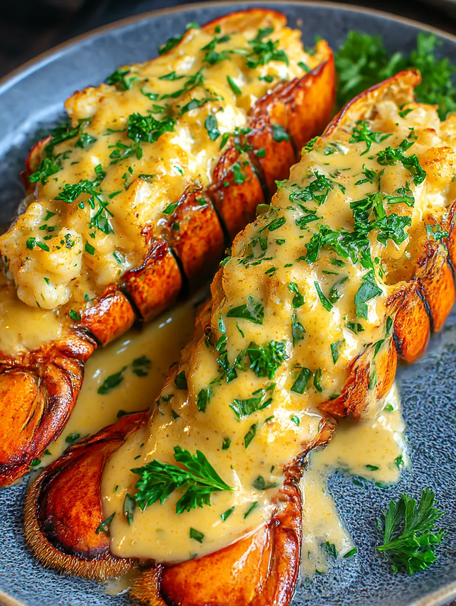 Two lobster thermidors on a plate.