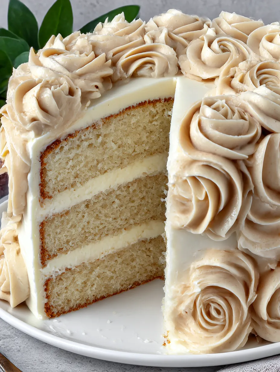 A slice of white chocolate mocha cake.