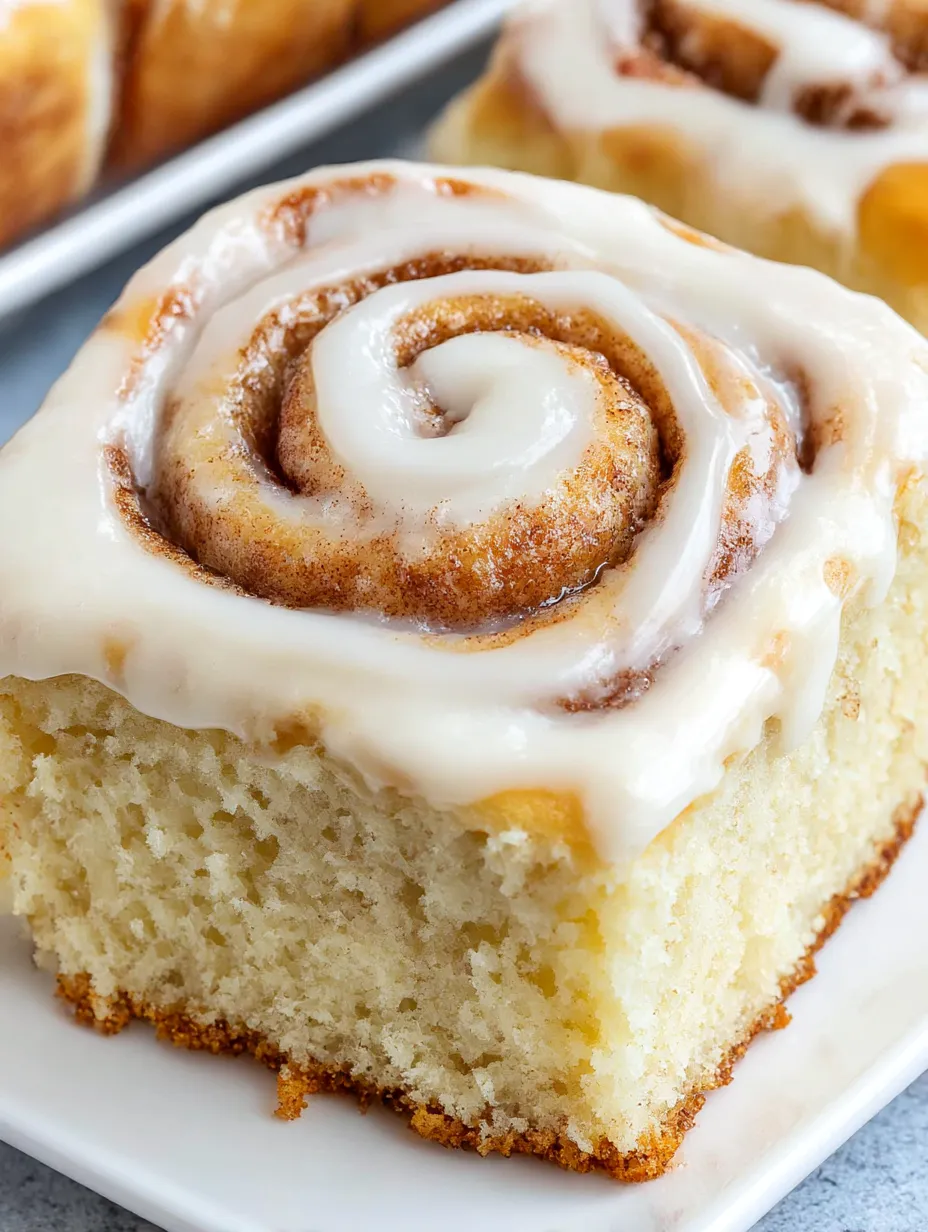 A cinnamon roll cake treat on a plate.