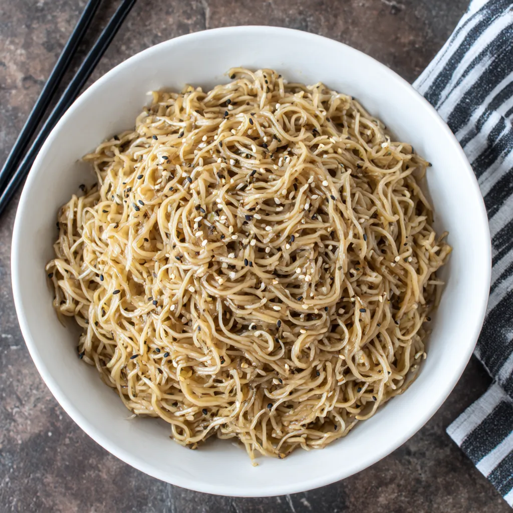 A bowl of hibachi noodles.