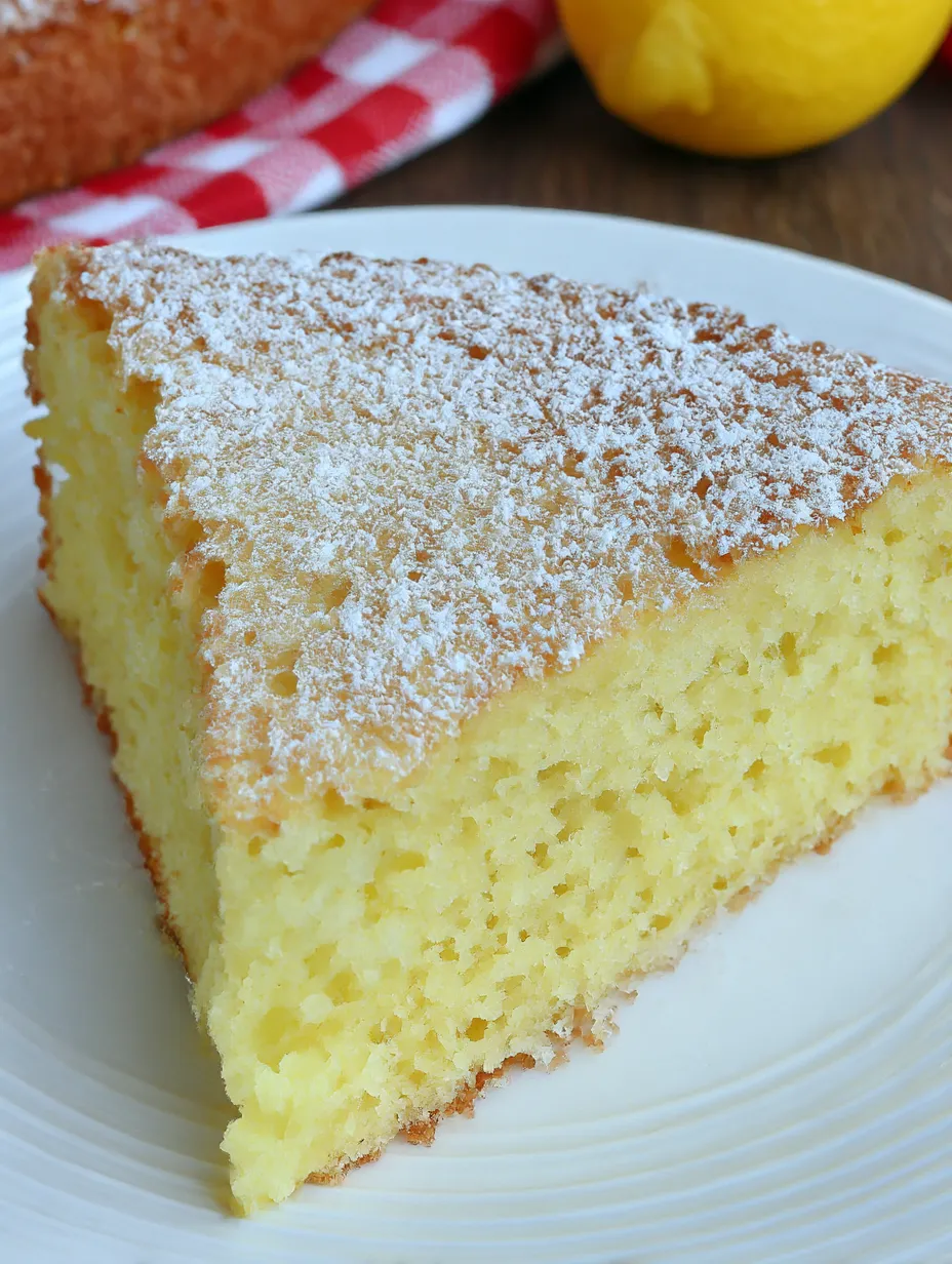 A slice of Italian lemon ricotta cake.