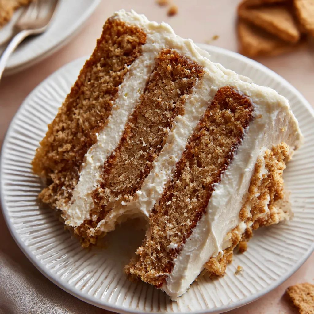A slice of oatmeal cream pie cake.