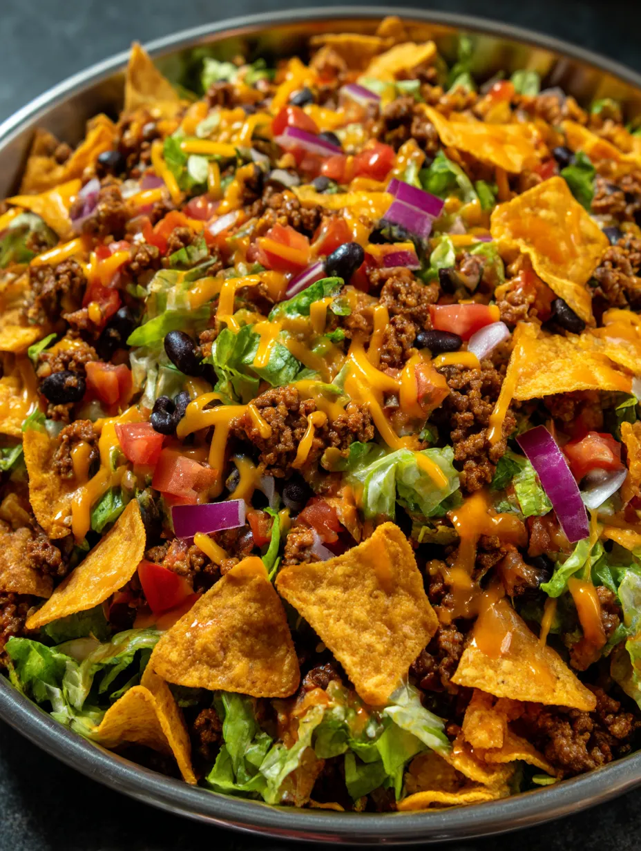 A dish of Doritos Taco Salad.