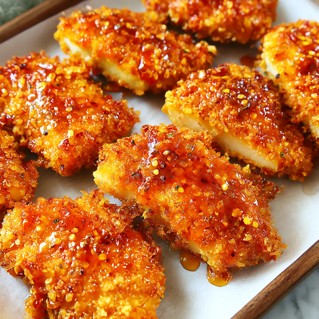 A plate of baked hot honey chicken.