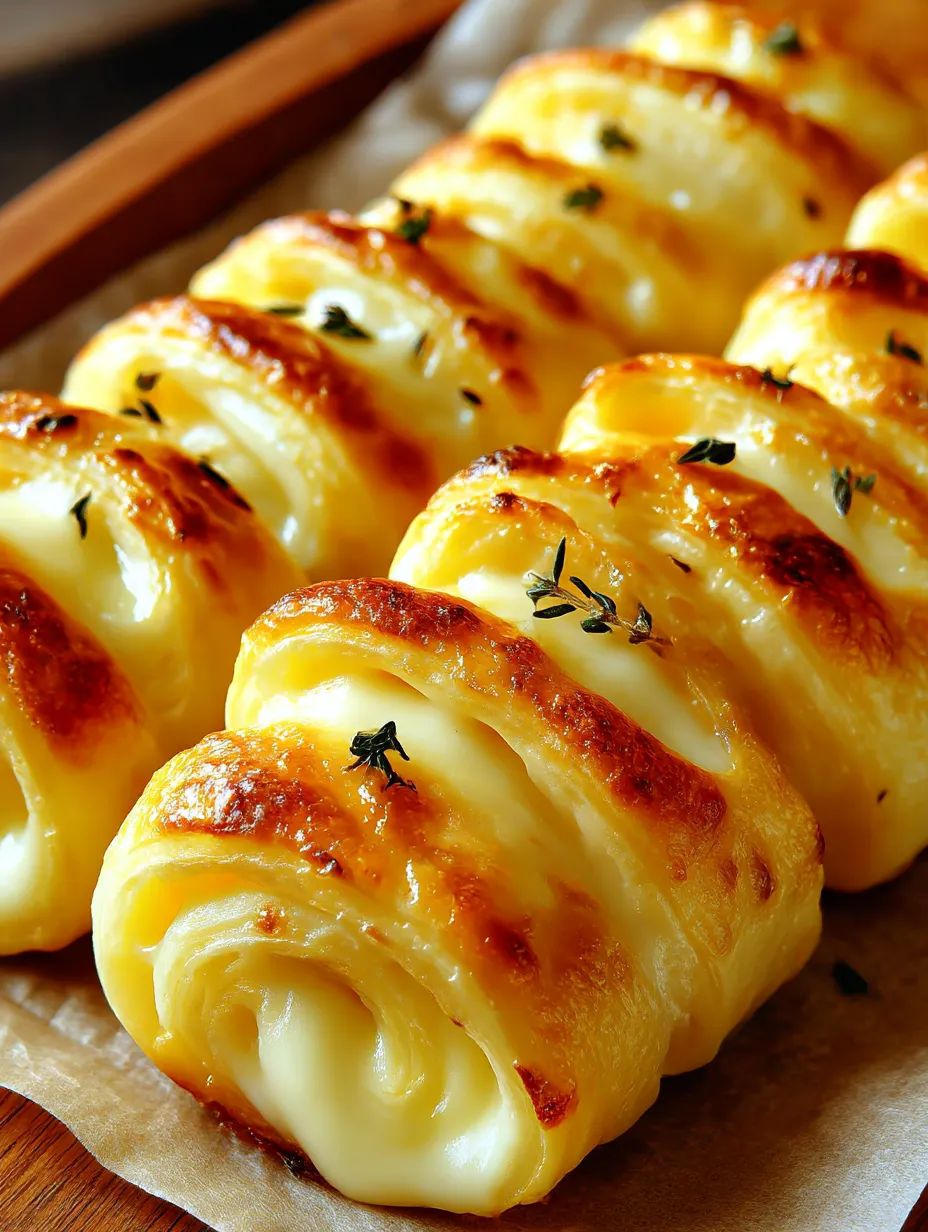 Golden cheesy garlic butter rollups.