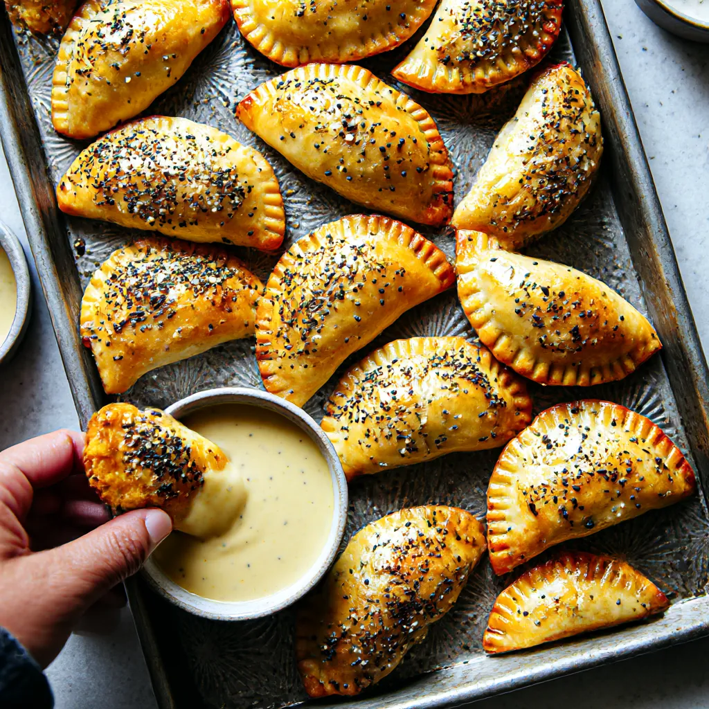 A tray of everything toasted pierogies.