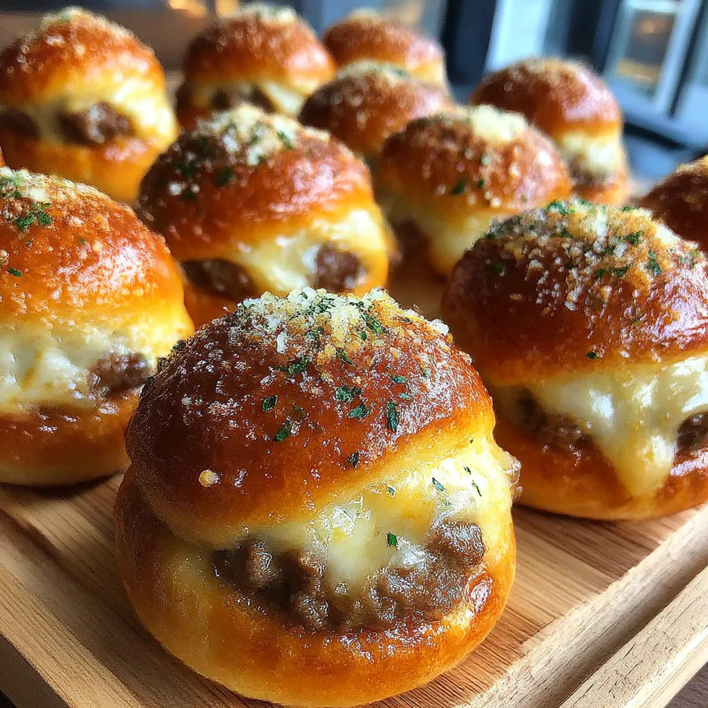 Garlic Parmesan Cheeseburger Bombs.