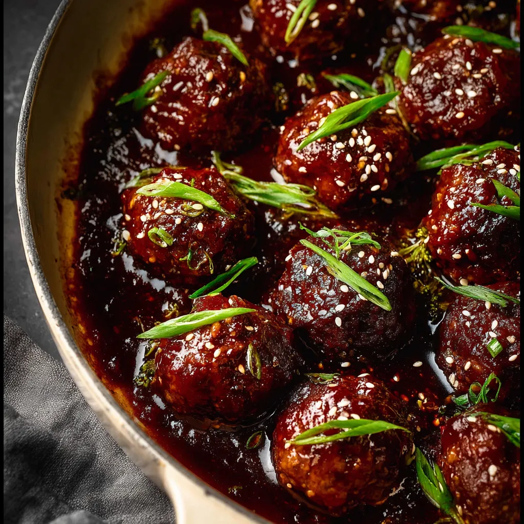 A pan of meatballs and broccoli.