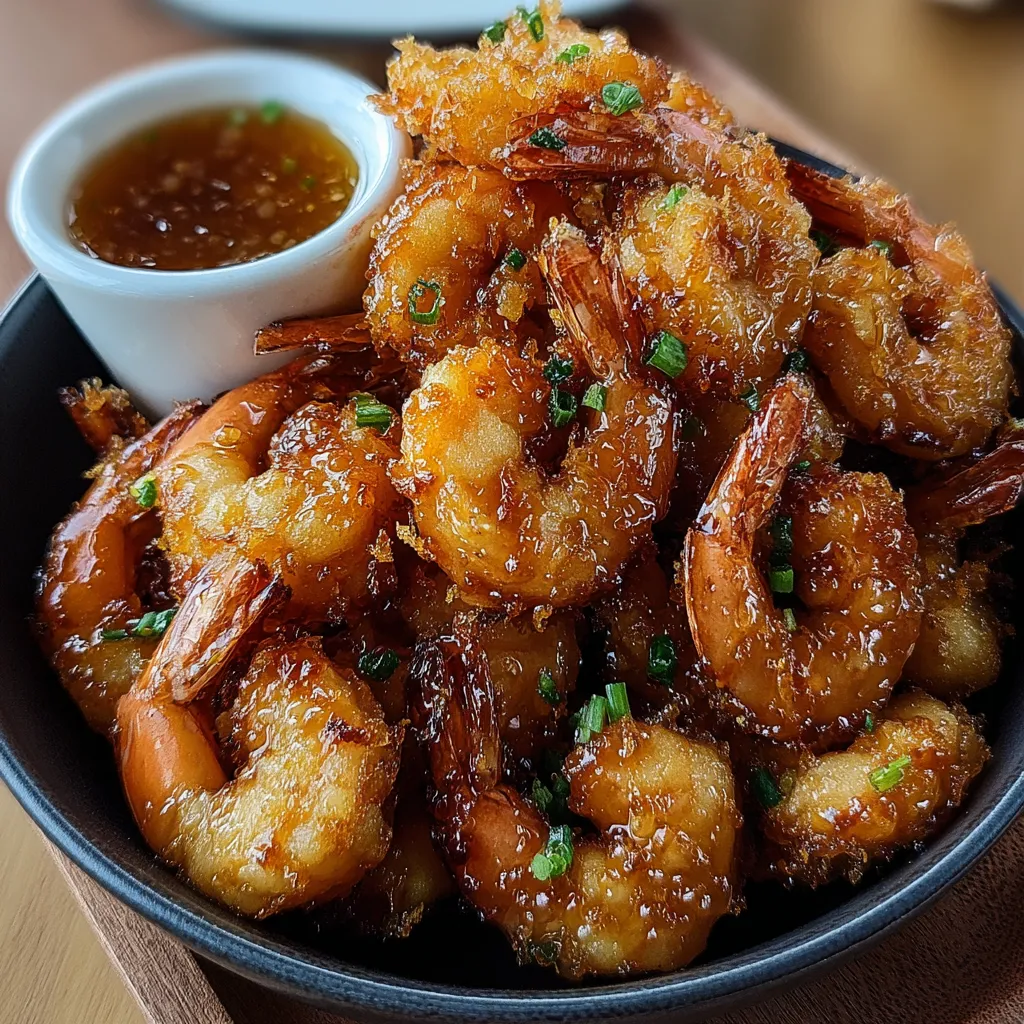 A bowl of hot honey fried shrimp.