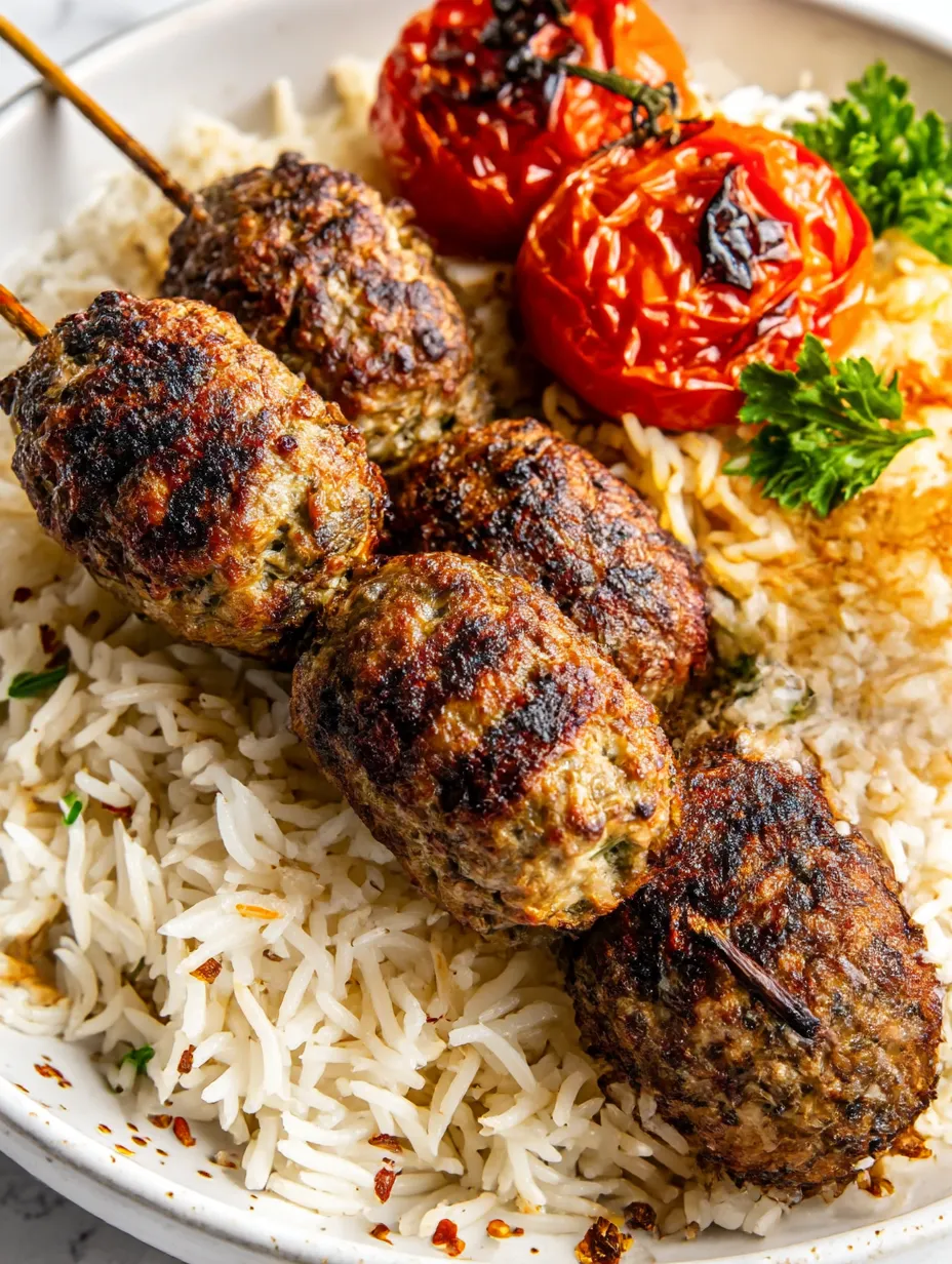 A plate of food with meatballs and tomatoes.