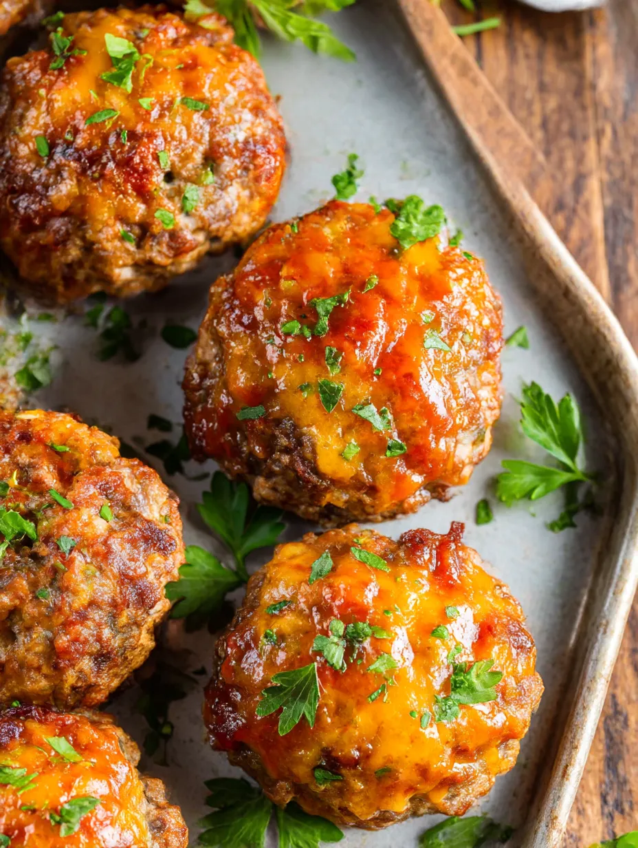 Mini BBQ Bacon Cheddar Meatloaf.