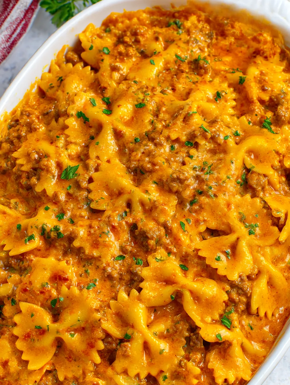 A dish of Hamburger Helper Lasagna.