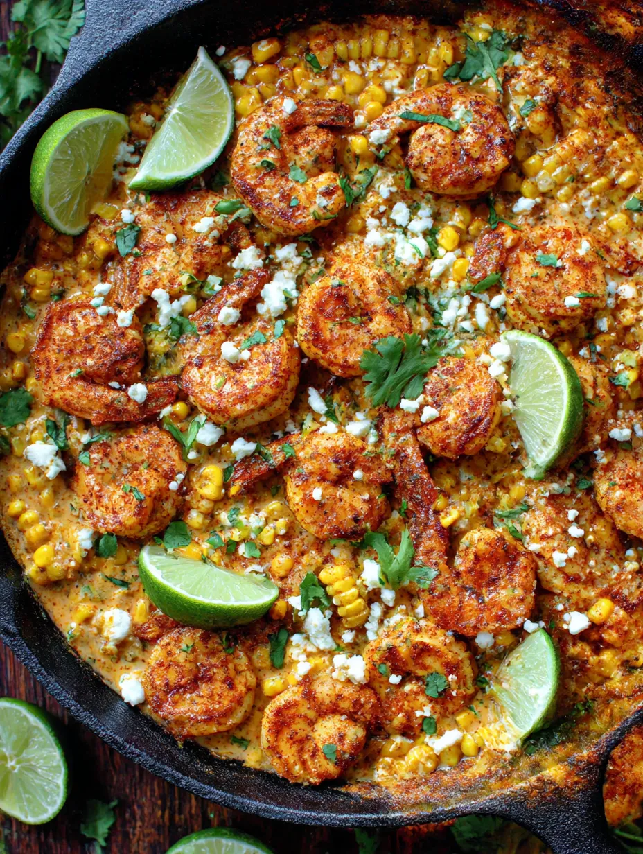 A dish of shrimp and creamed corn.