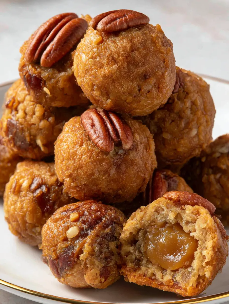 Pecan Pie Balls on a plate.