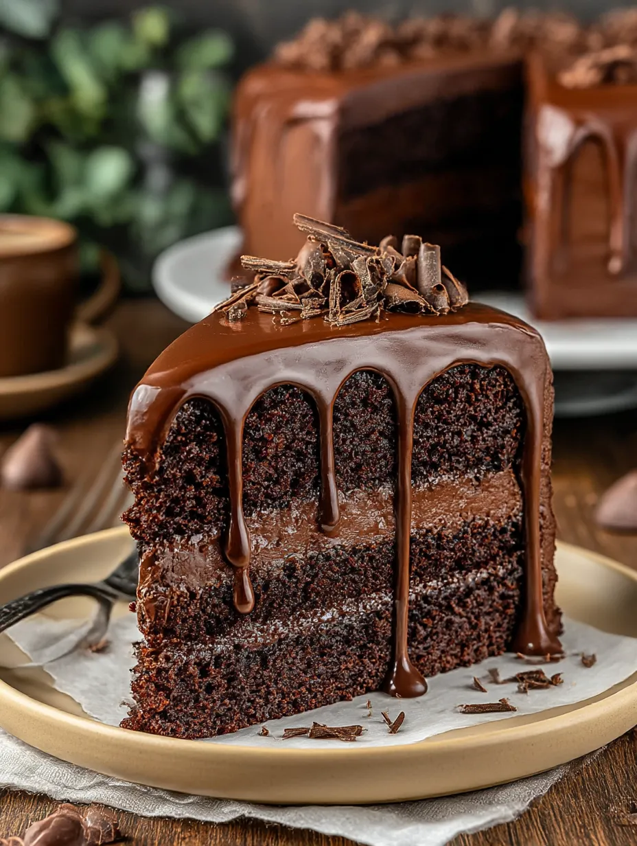 A slice of Matilda's Chocolate Cake.