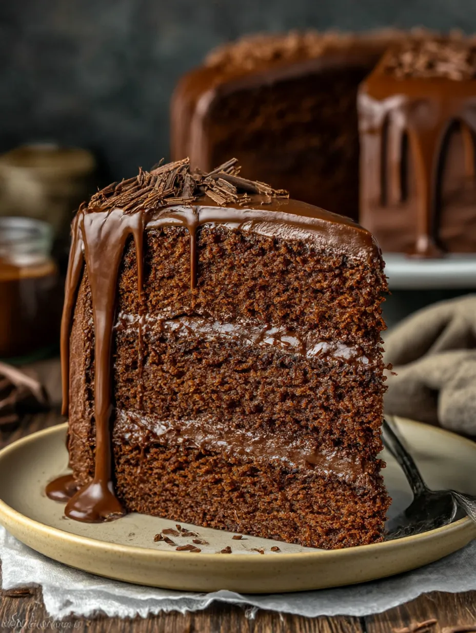 A slice of Matilda's Chocolate Cake.